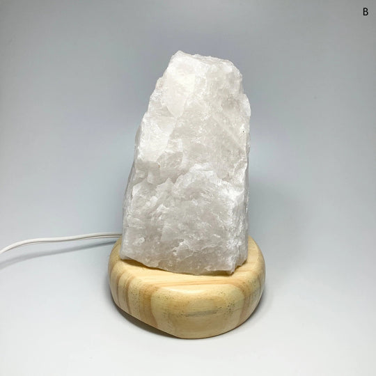 Quartz Lamp with Wooden Base