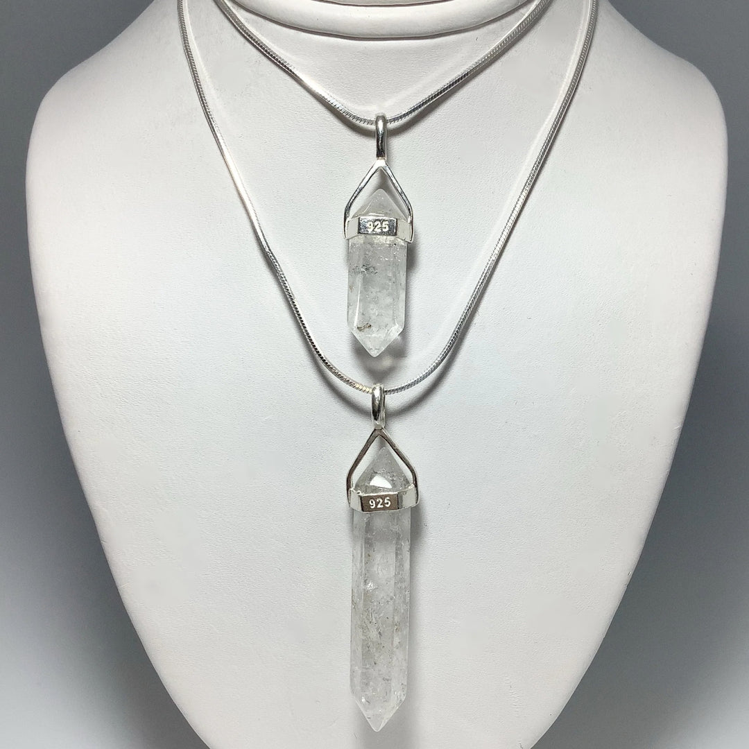 Quartz with Inclusions Double Terminated Point Pendant