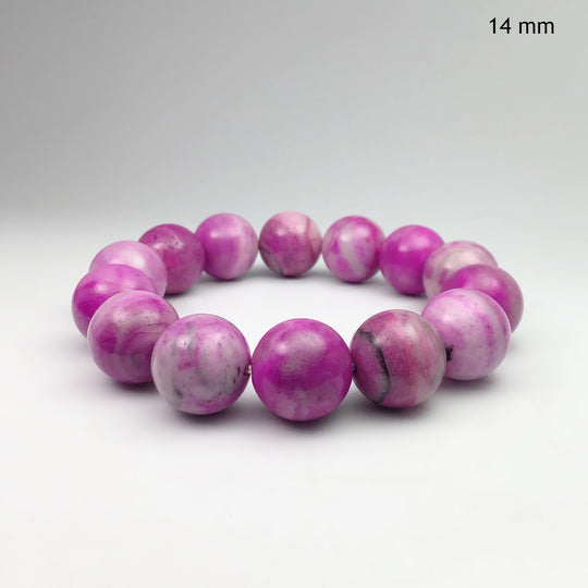 Pink Crazy Lace Agate Beaded Bracelet