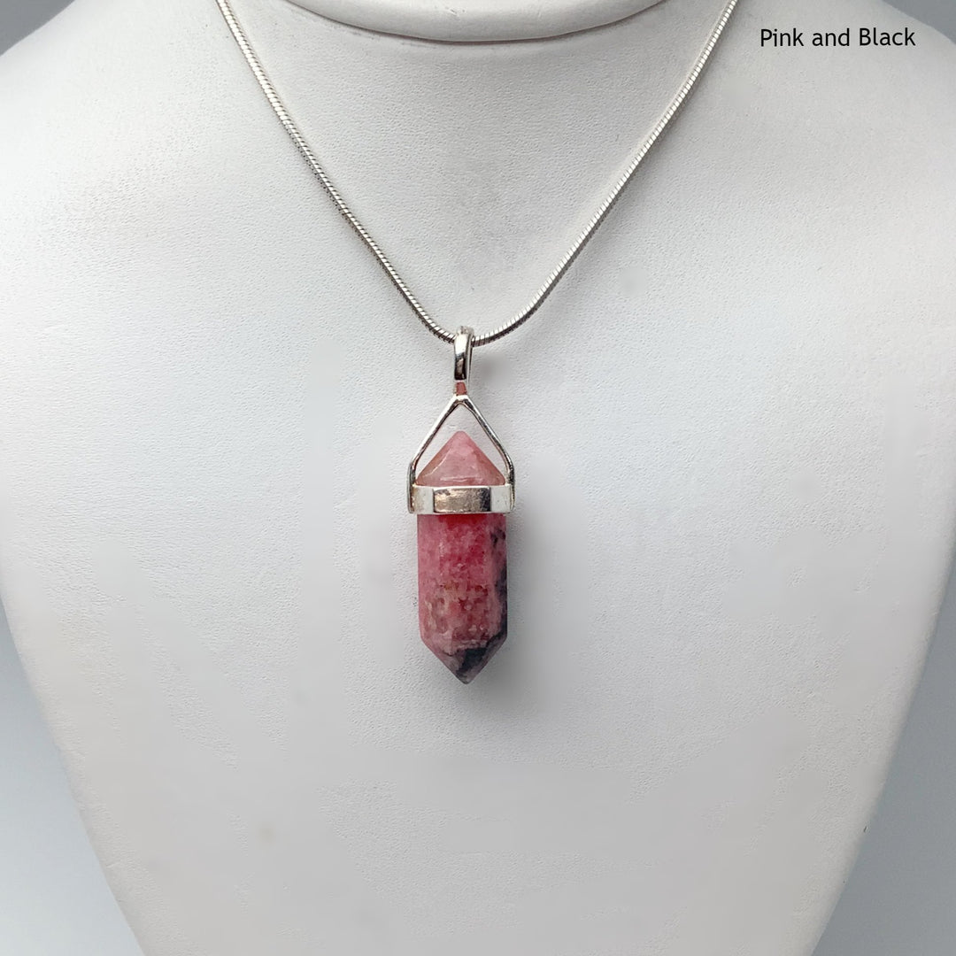 Rhodonite Double Terminated Point Pendant