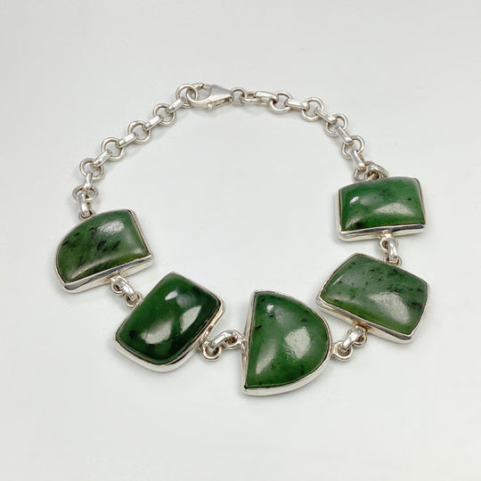 Canadian Jade Sterling Silver Bracelet