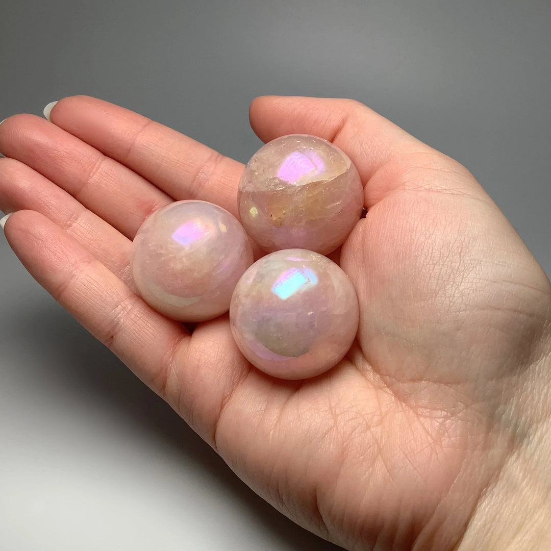 Aura Rose Quartz Sphere at $65 Each