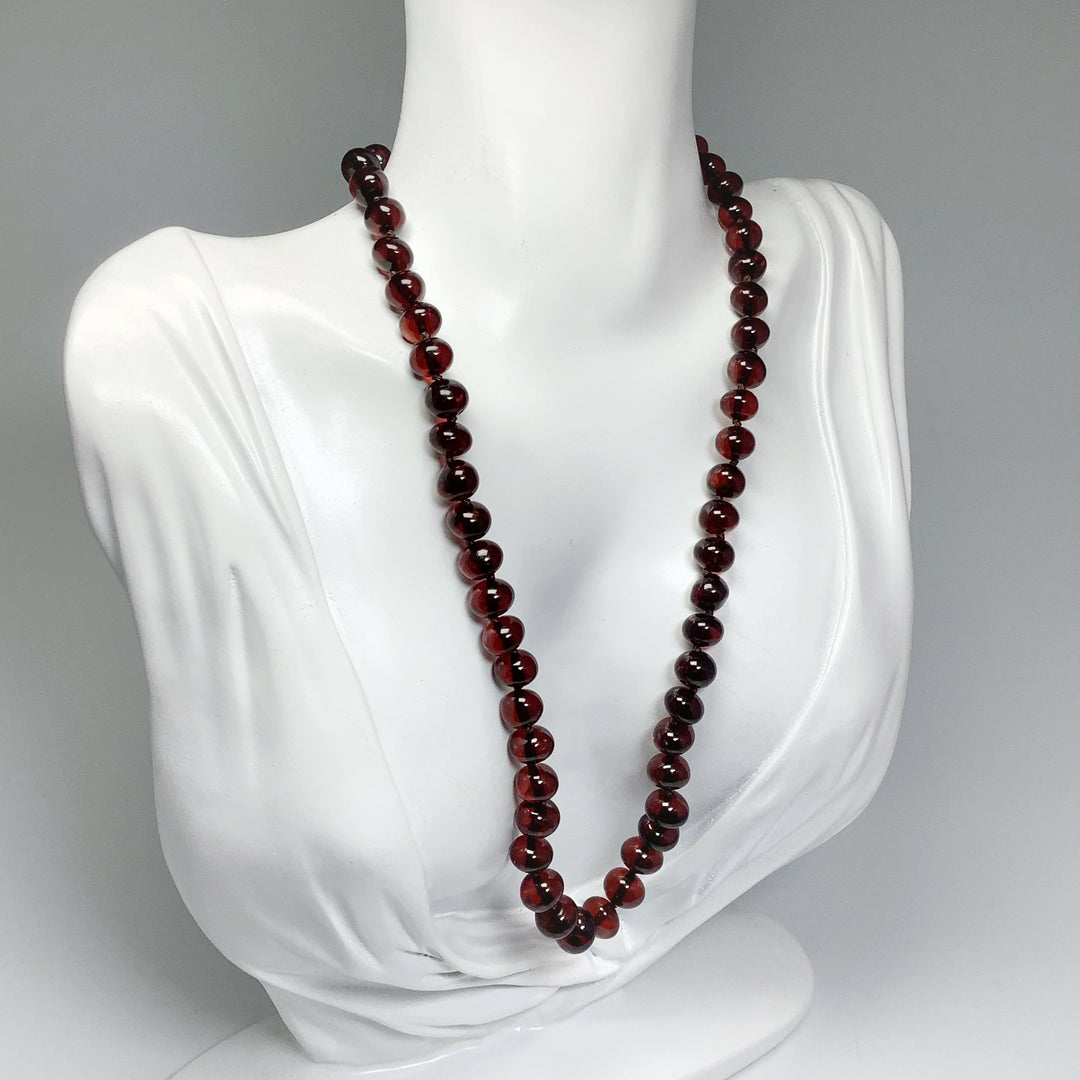 Cherry Amber Beaded Necklace