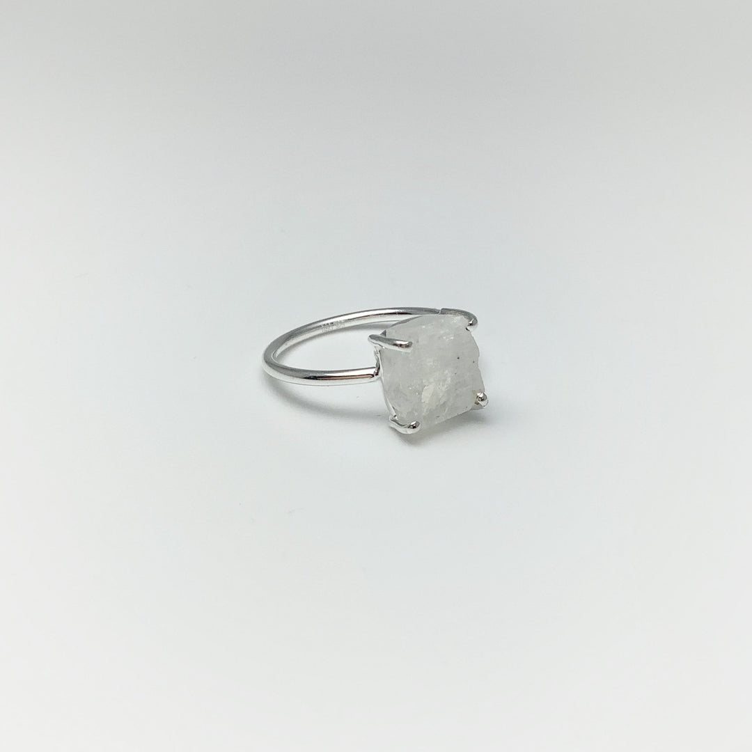 Raw Rainbow Moonstone Ring