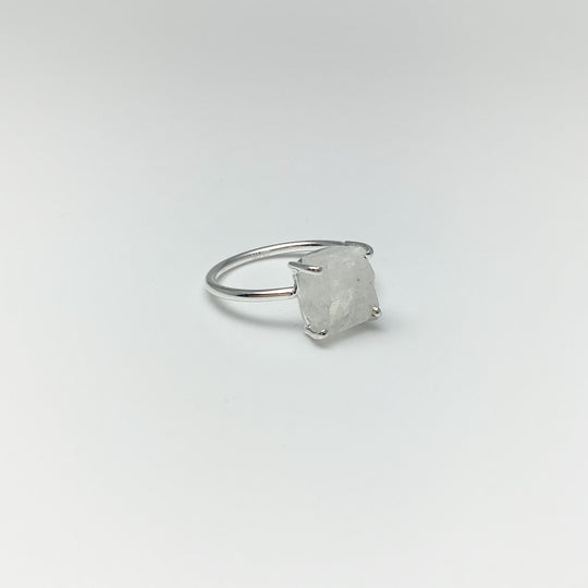 Raw Rainbow Moonstone Ring