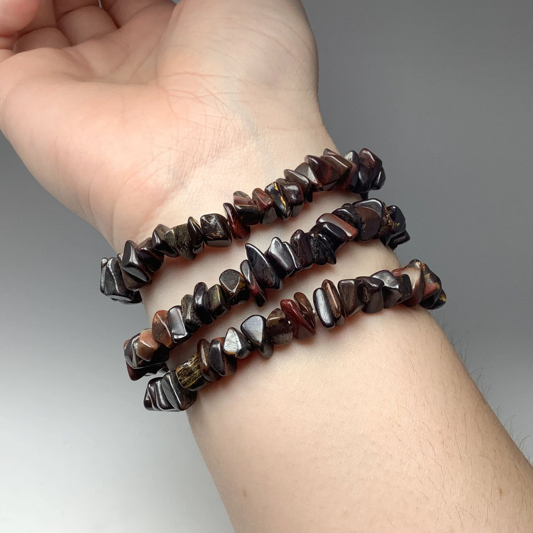 Mixed Tiger Iron Chip Beaded Bracelet