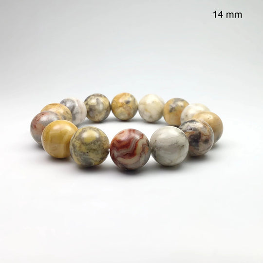 Natural Crazy Lace Agate Beaded Bracelet