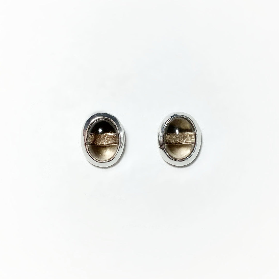 Smoky Quartz Stud Earrings