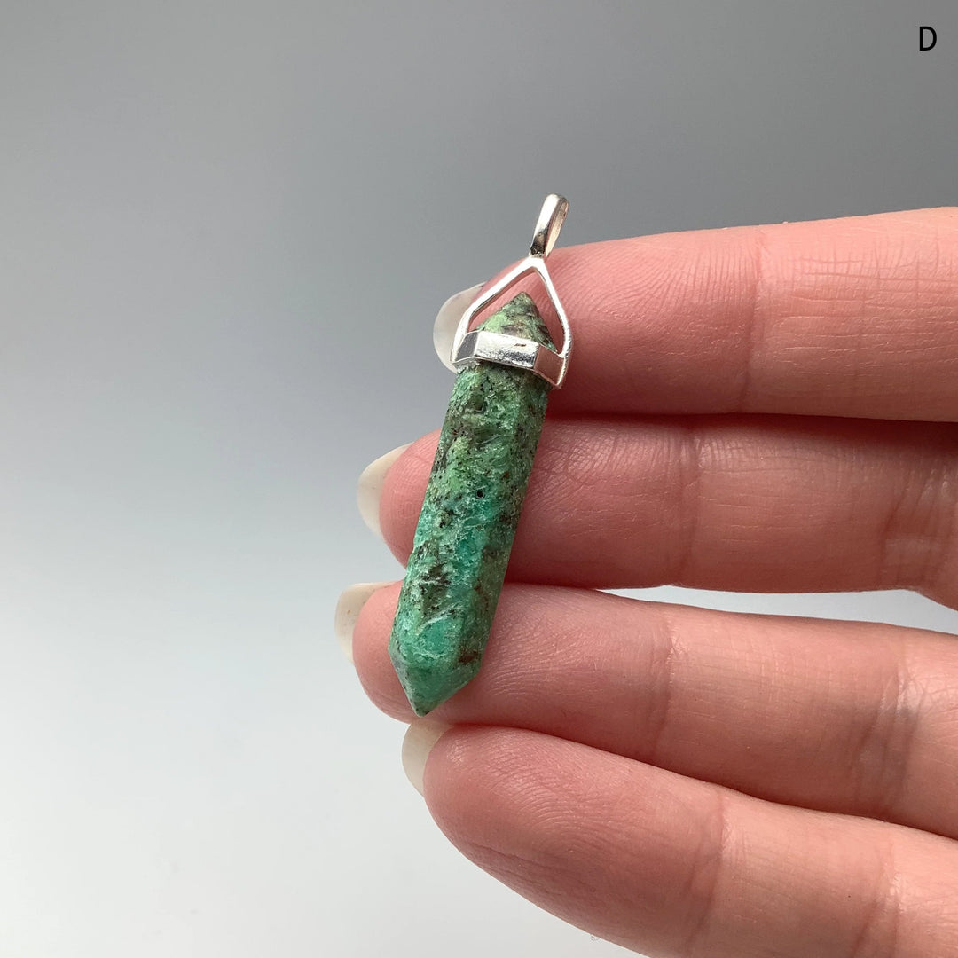 Chrysoprase Double Terminated Point Pendant