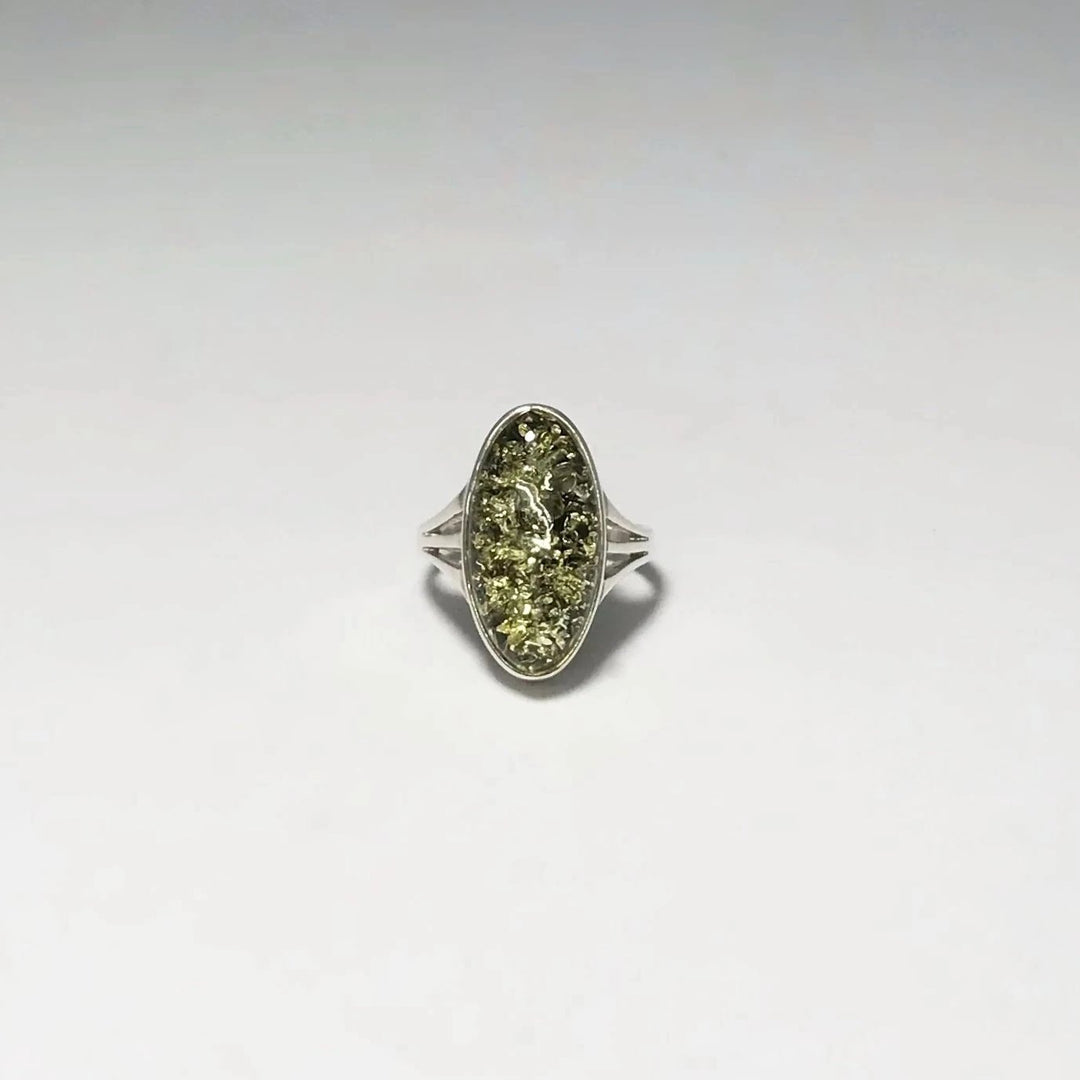 Green Amber Ring