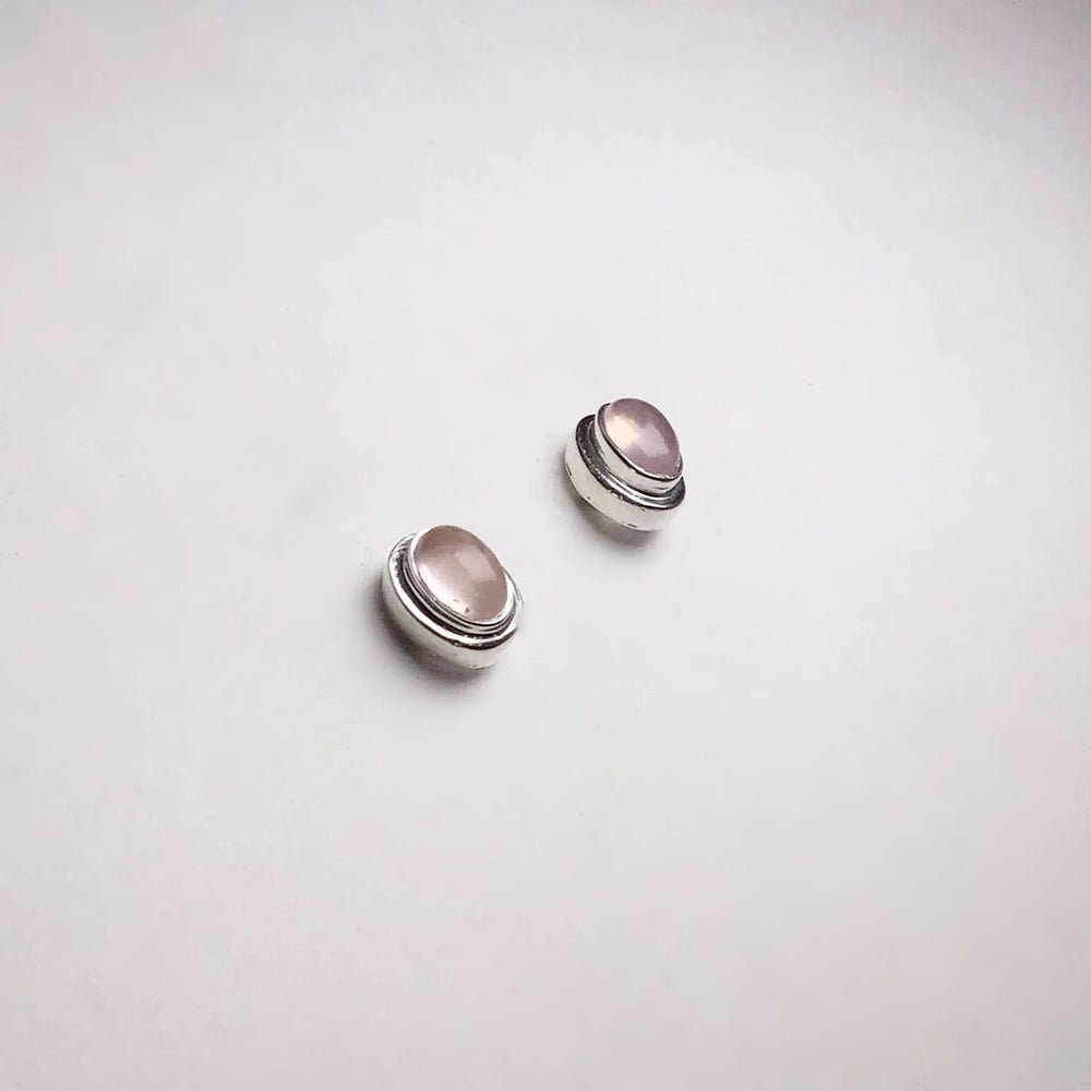 Rose Quartz Stud Earrings