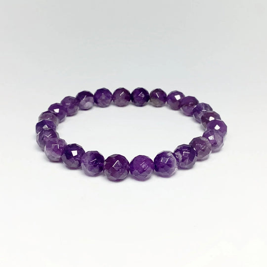 Amethyst Faceted Beaded Bracelet