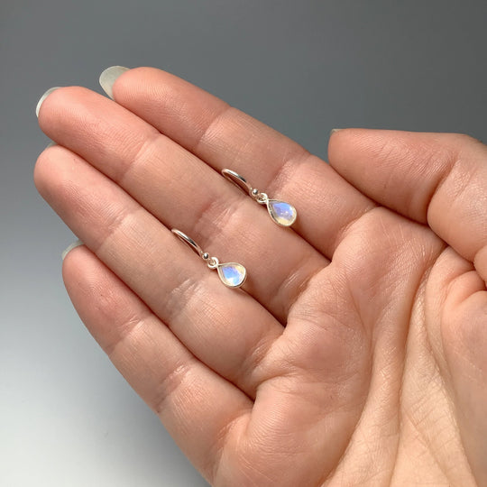 Rainbow Moonstone Dangle Earrings