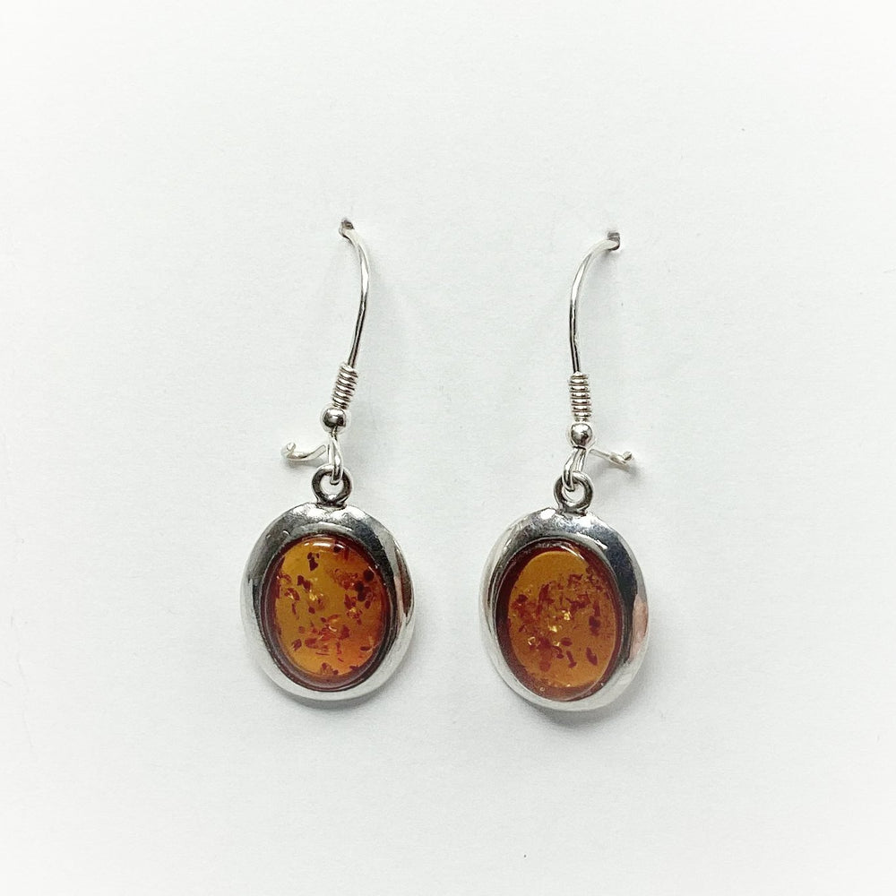 Cognac Amber Dangle Earrings