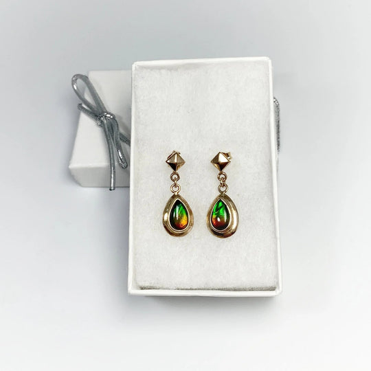 Alberta Ammolite 14K Gold Stud Earrings