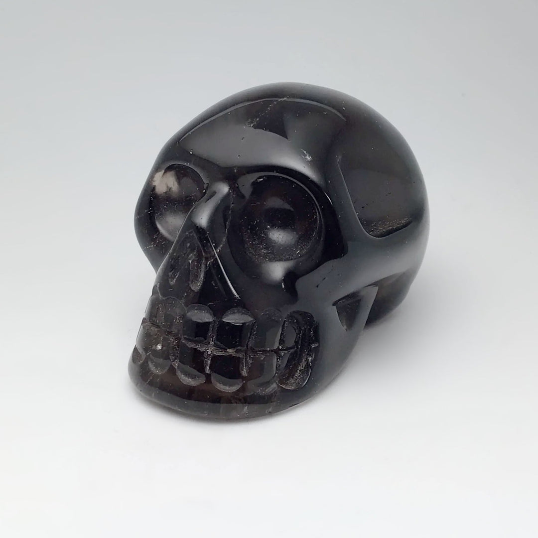 Carved Smoky Quartz Skull