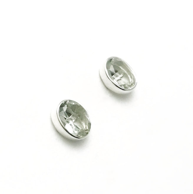 Green Amethyst Stud Earrings