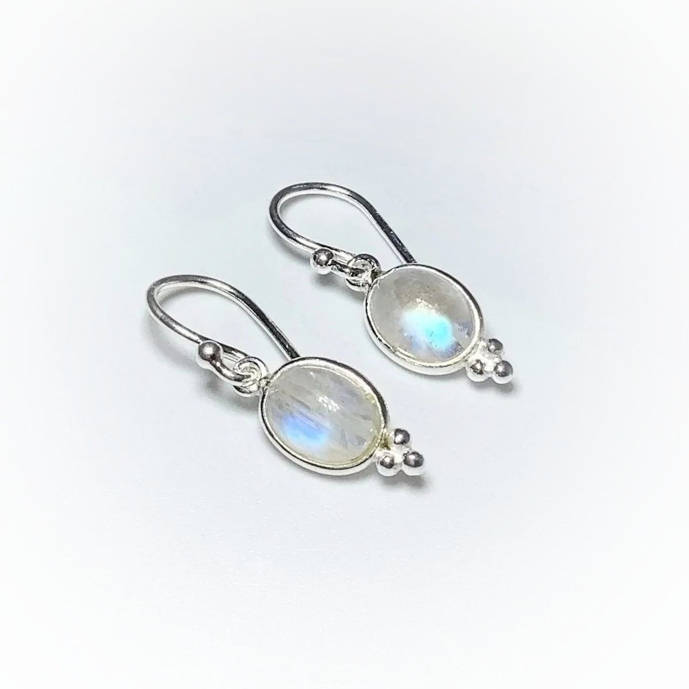 Rainbow Moonstone Dangle Earrings