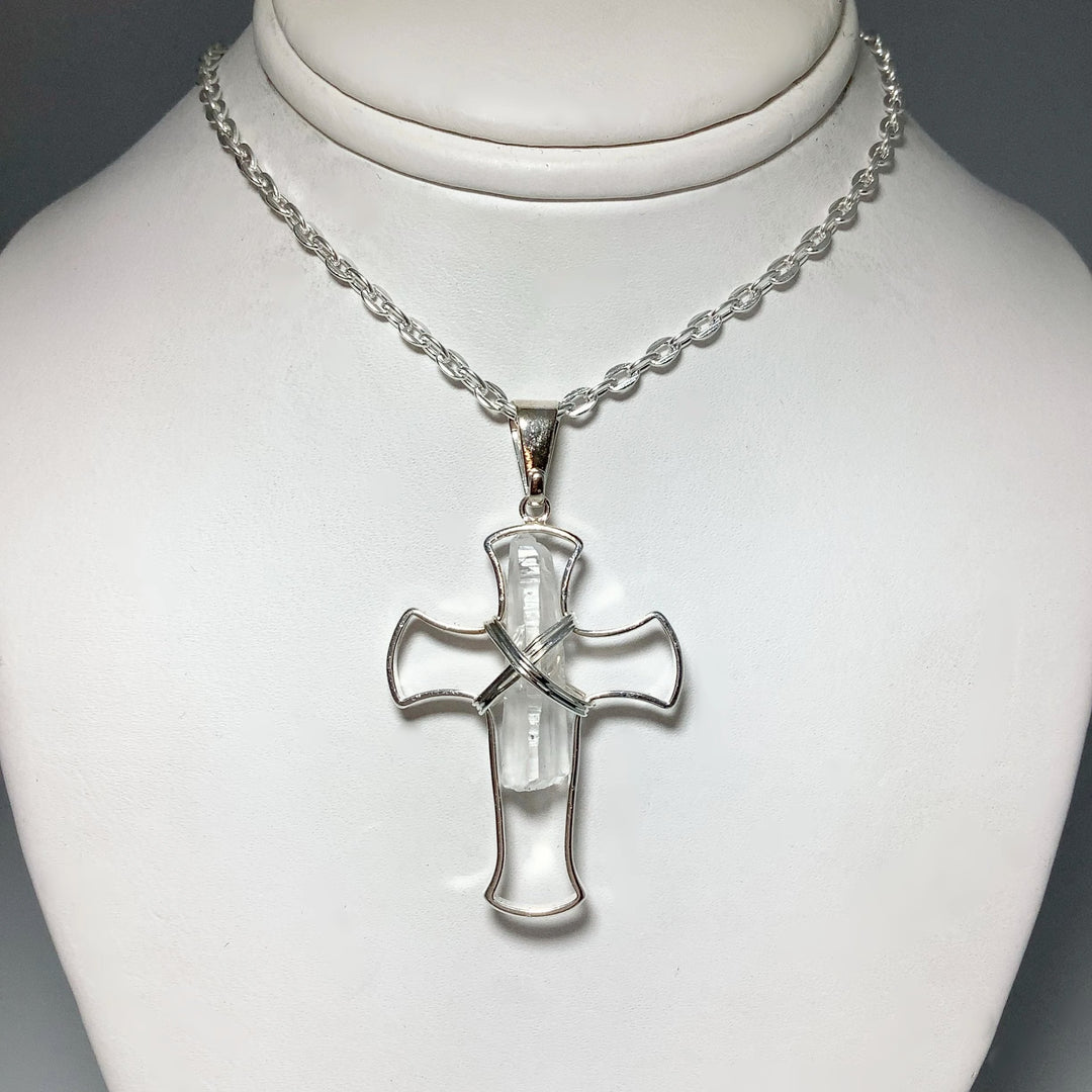 Quartz Cross Necklace