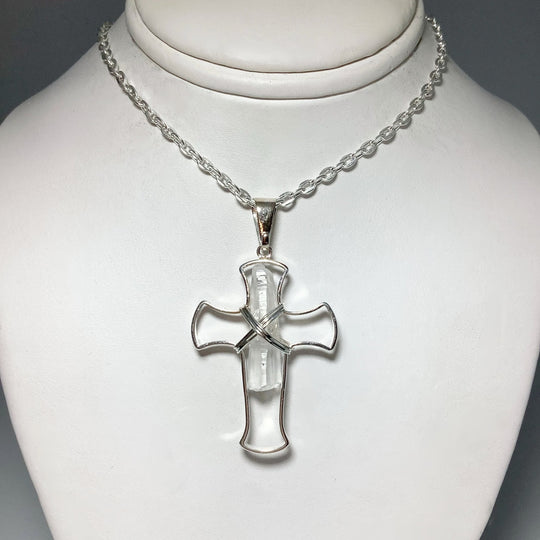 Quartz Cross Necklace