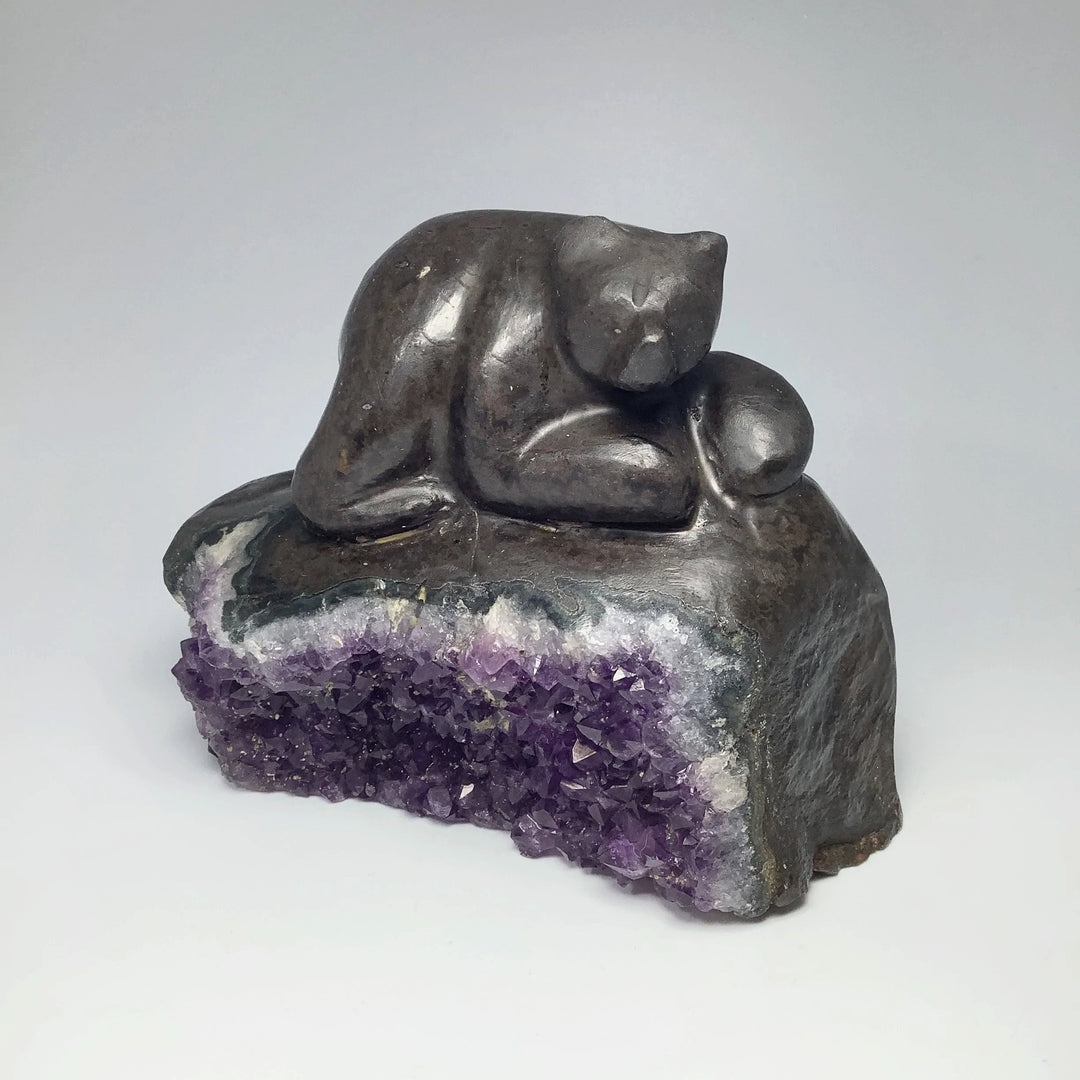 Amethyst Bear Carving