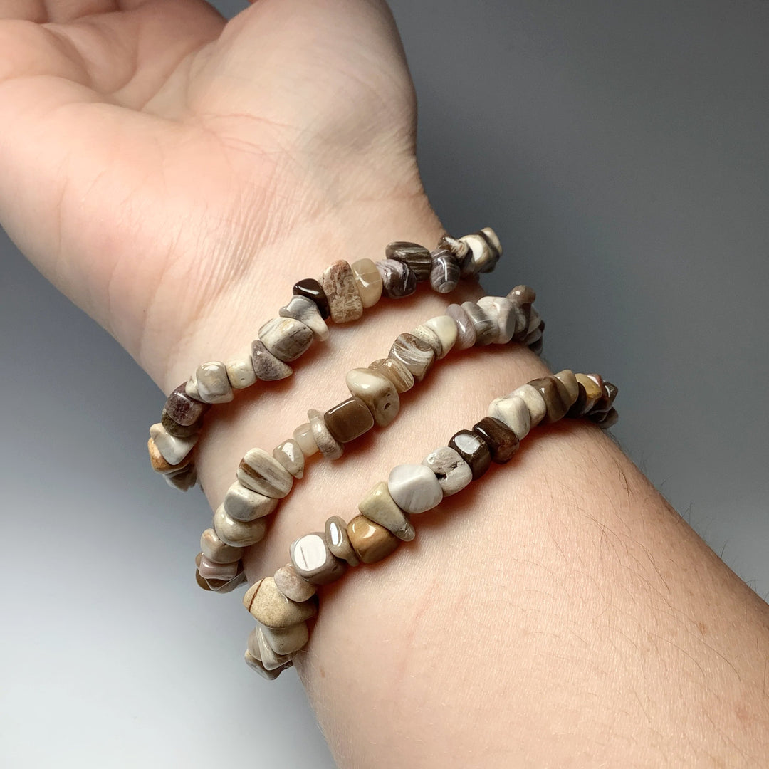 Petrified Wood Chip Beaded Bracelet