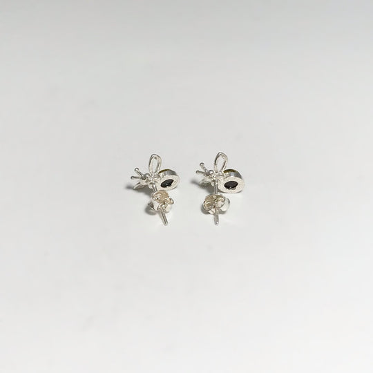 Green Amber Stud Earrings