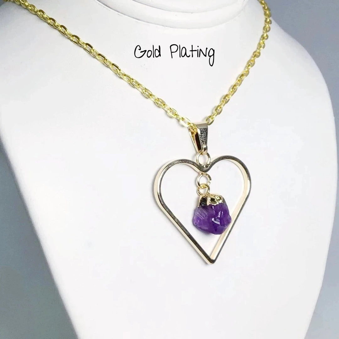 Heart Necklace with Amethyst