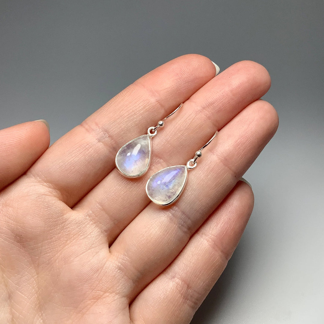 Rainbow Moonstone Dangle Earrings