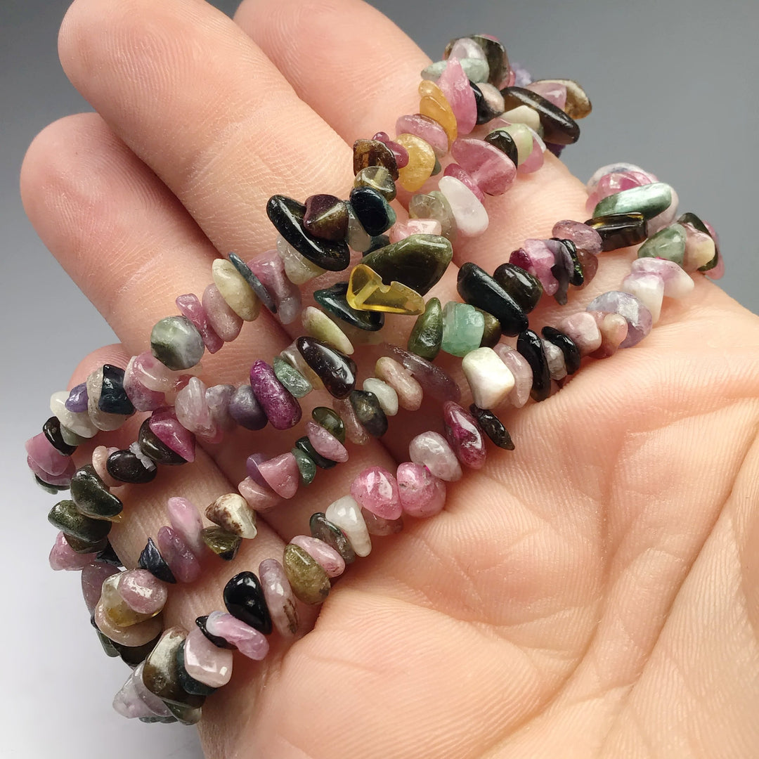 Mixed Tourmaline Chip Beaded Bracelet