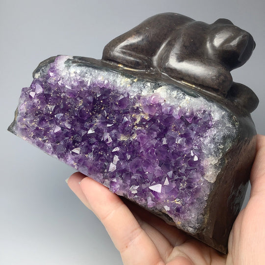 Amethyst Bear Carving