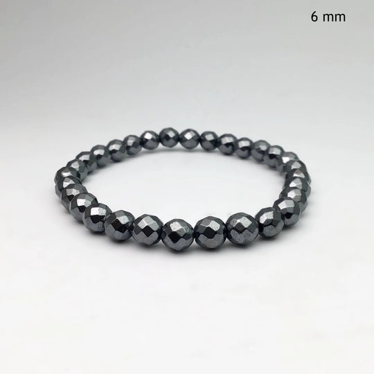 Hematite Faceted Beaded Bracelet