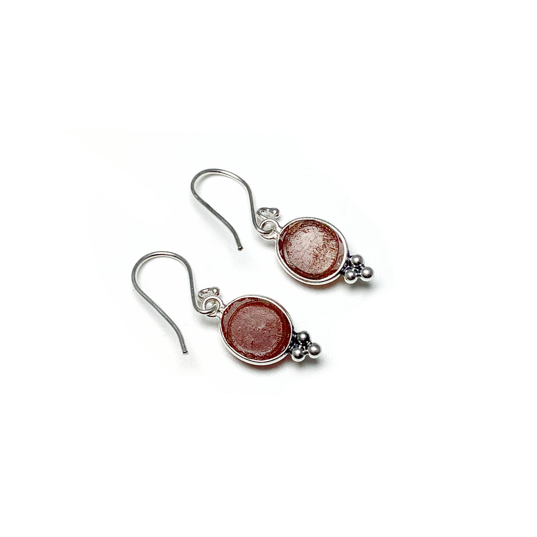 Carnelian Agate Dangle Earrings