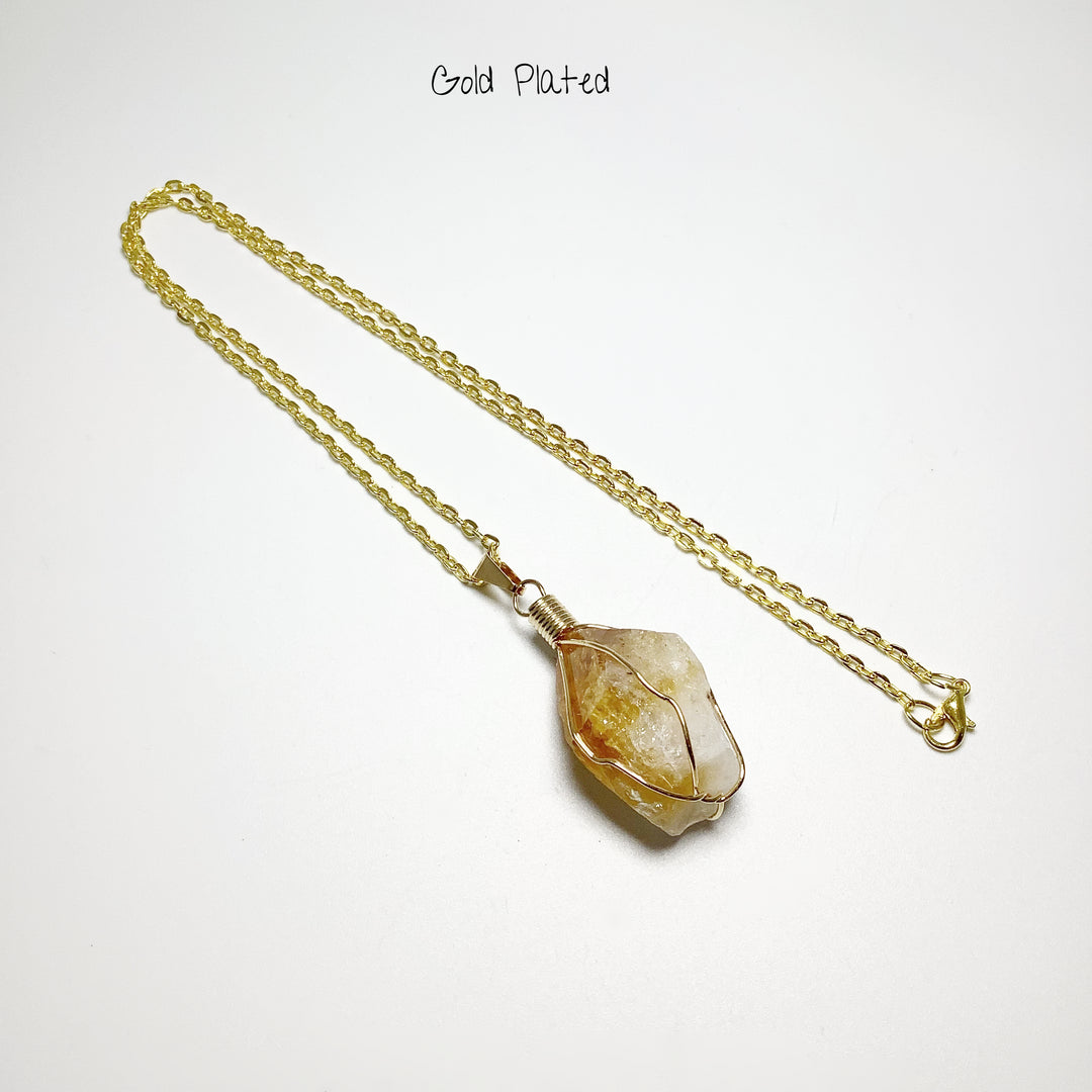 Wire Wrapped Citrine Necklace