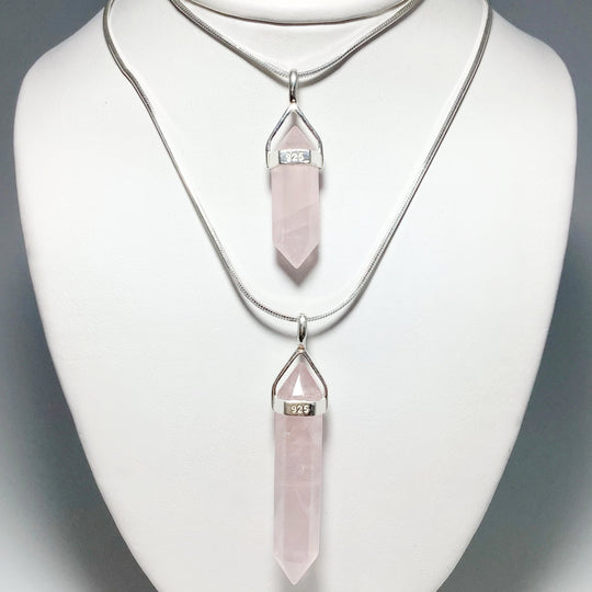 Rose Quartz Double Terminated Point Pendant