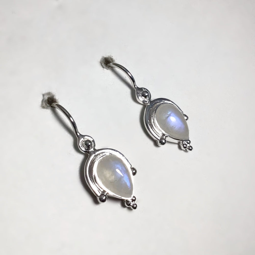 Rainbow Moonstone Dangle Earrings