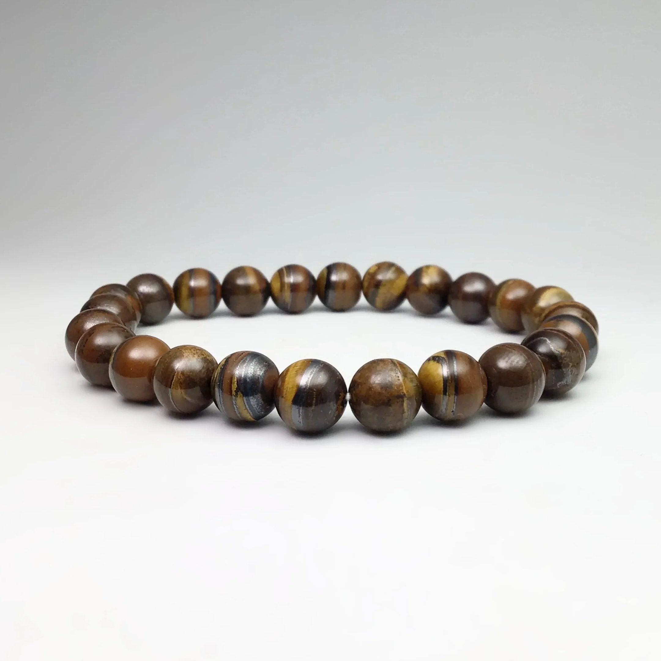 Brown Gold Tiger Iron Beaded Bracelet