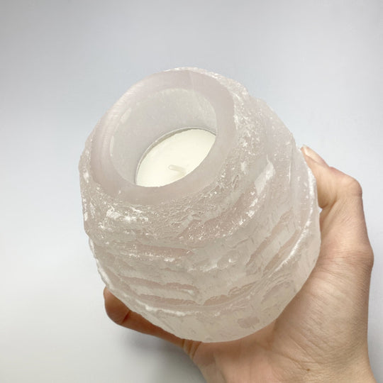 Selenite Candle Holder