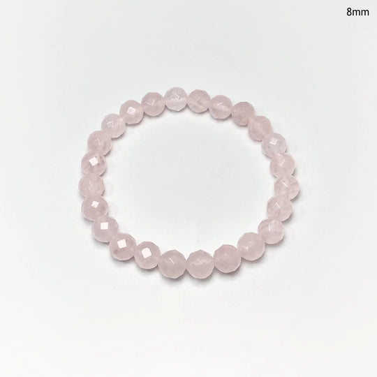 Rose Quartz Faceted Beaded Bracelet