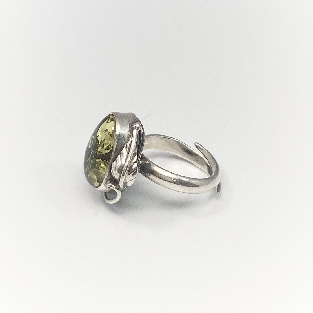 Green Amber Ring