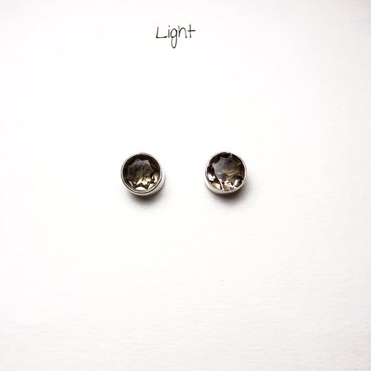 Smoky Quartz Stud Earrings