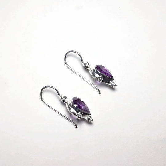 Amethyst Faceted Dangle Earrings