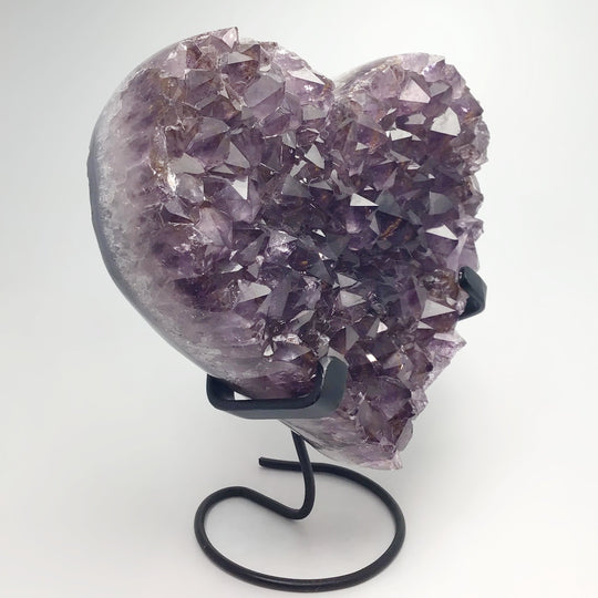 Amethyst Druze Cluster Heart On Stand