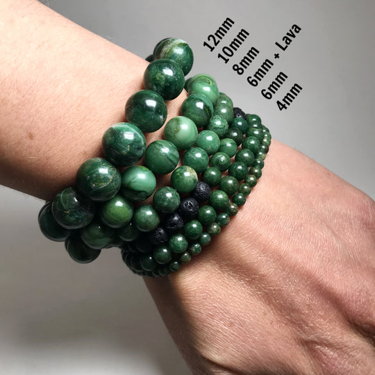 African Jade Beaded Bracelet