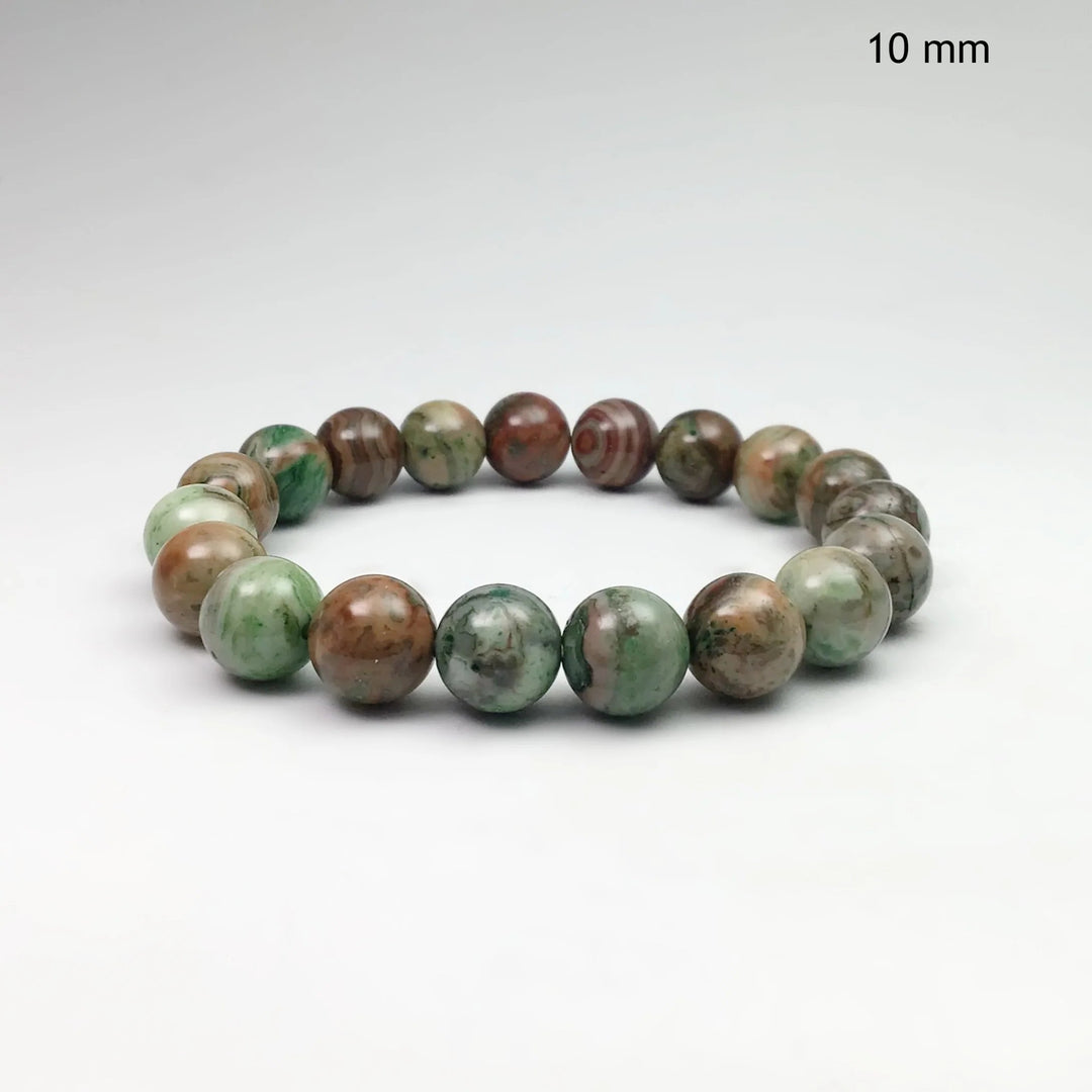 Green Crazy Lace Agate Beaded Bracelet