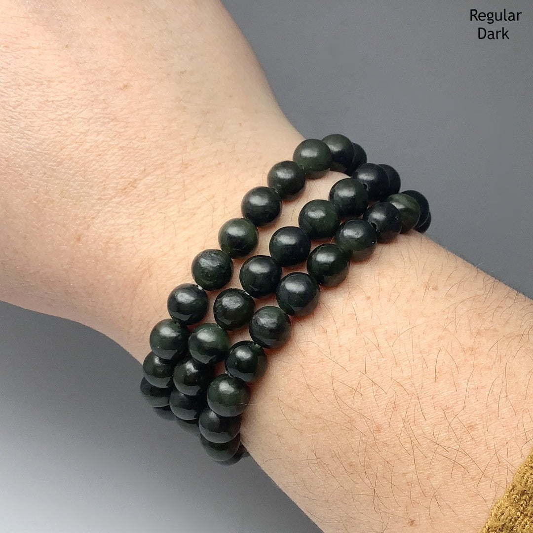 Canadian Jade Triple Wrap Beaded Bracelet