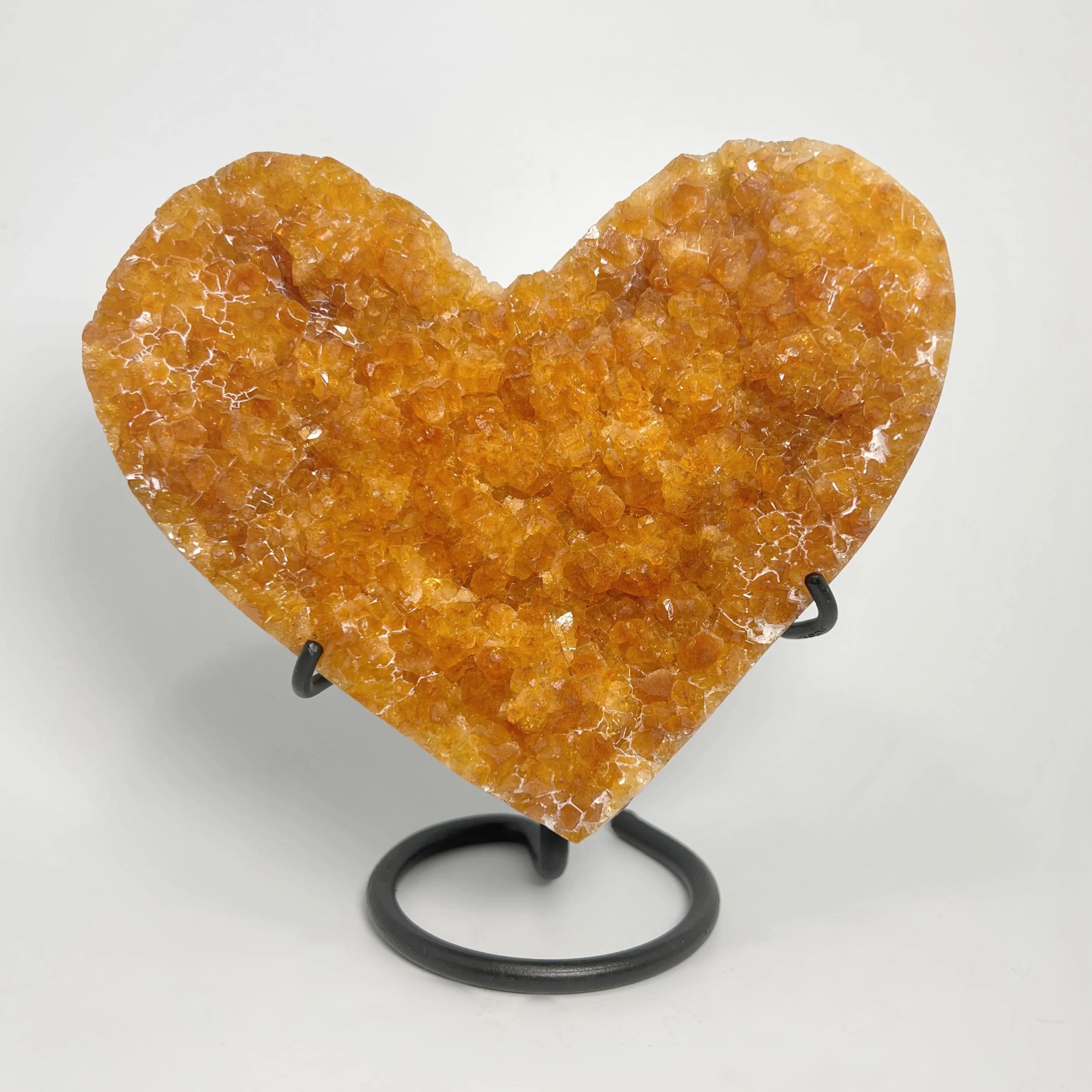 Citrine Druze Cluster Heart On Stand