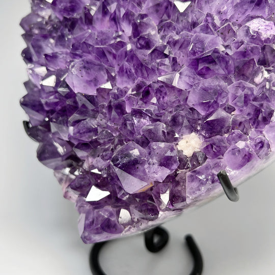 Large Amethyst Druze Cluster Heart On Stand