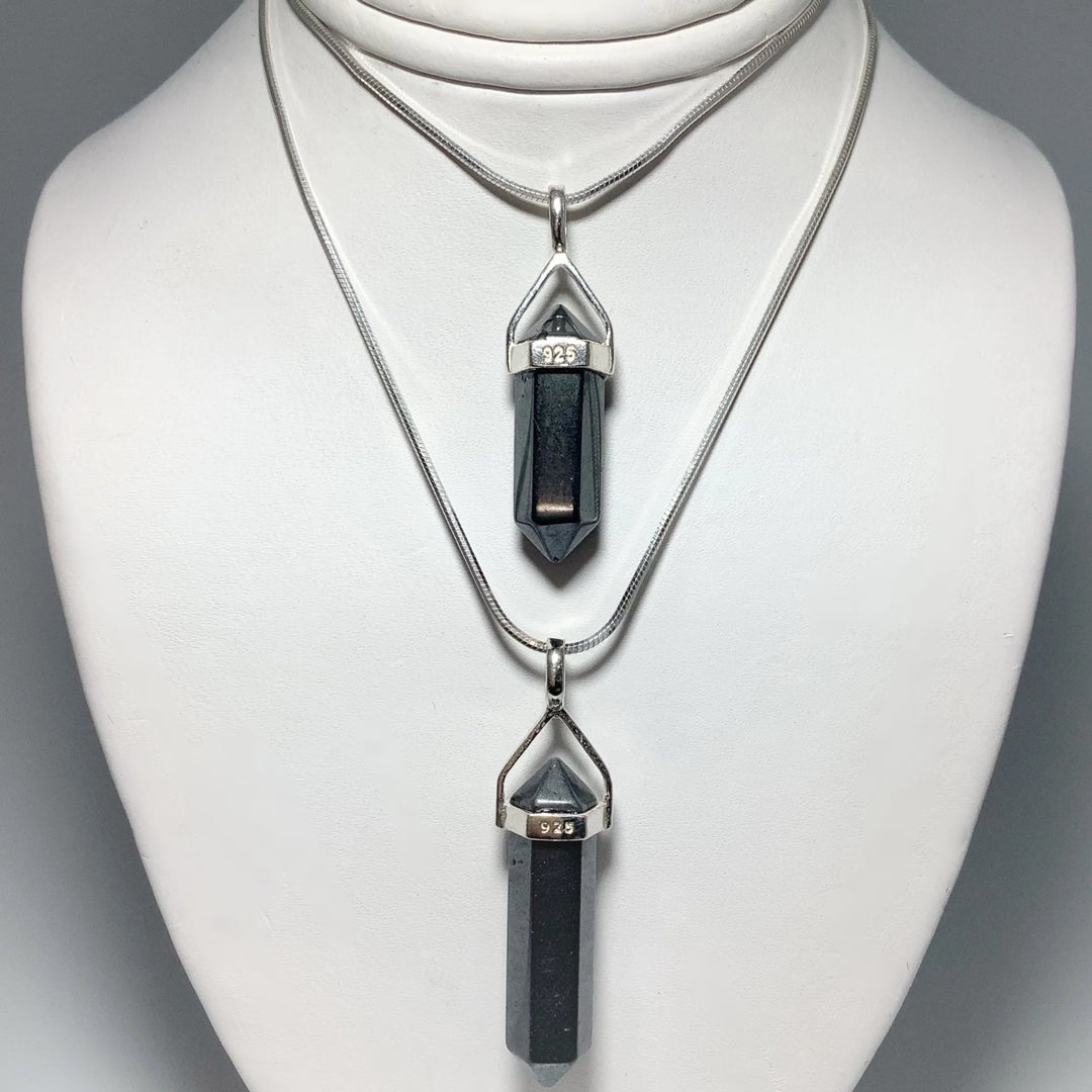 Hematite Double Terminated Point Pendant