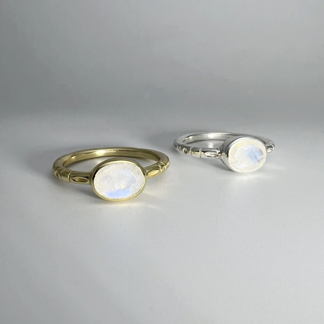 Rainbow Moonstone Ring